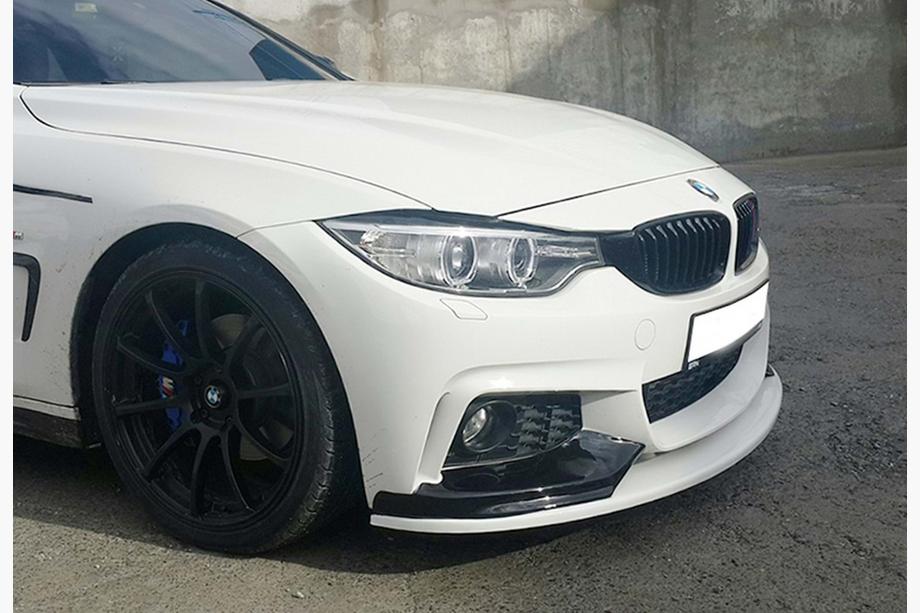 BMW řada 4 F32/F33/F36 2012–2020 Přední lip spoiler nárazníku DPT LIP V-3 (pro M-Sport, lesklá černá) Fotografie 3