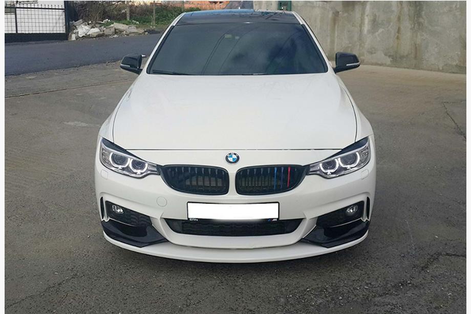 BMW řada 4 F32/F33/F36 2012–2020 Přední lip spoiler nárazníku DPT LIP V-3 (pro M-Sport, lesklá černá) Fotografie 5