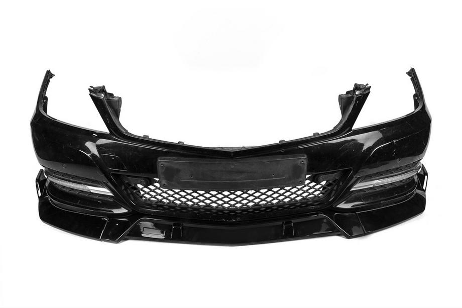 Mercedes C-class W204 2007–2015 Přední lip spoiler DPT V1 (2011-2015, černý lesk) Fotografie 4