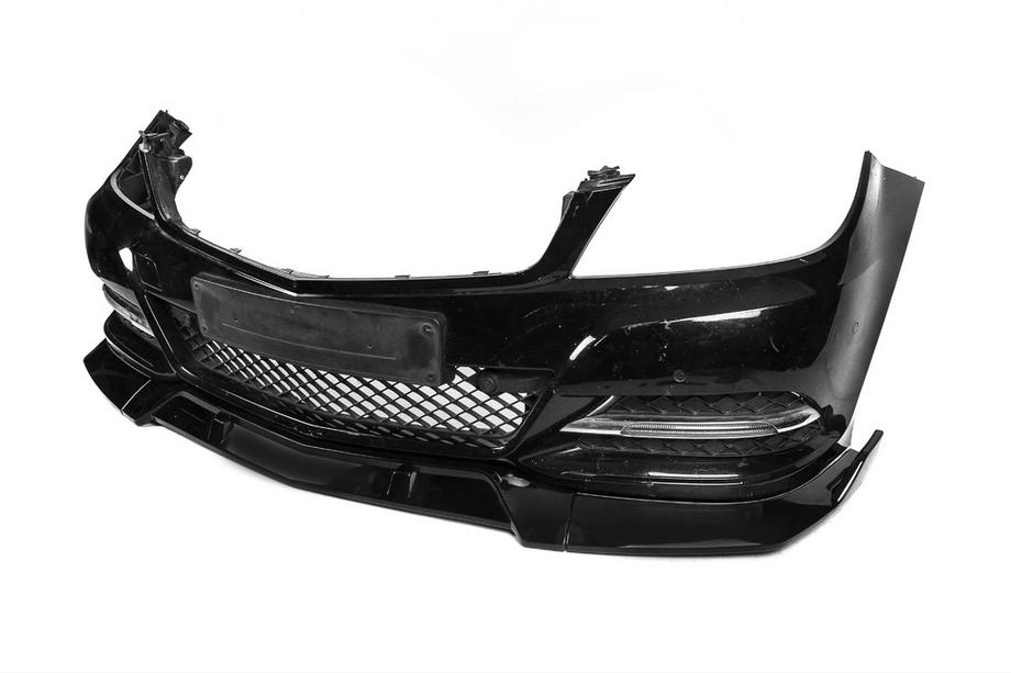 Mercedes C-class W204 2007–2015 Přední lip spoiler DPT V1 (2011-2015, černý lesk) Fotografie 14