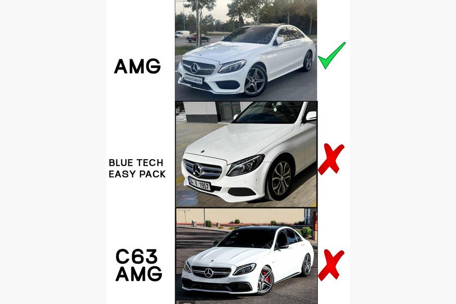 Mercedes C-Class W205 2014–2021 Přední lip spoiler DPT V1 (2014-2018, pouze pro AMG-Line, černý lesk) Fotografie 3
