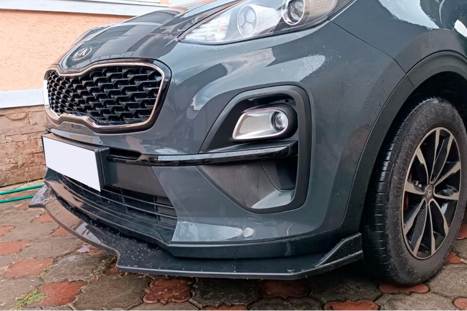 Univerzální přední lip spoiler DPT V-1 (ABS, černý lesk) Fotografie 5