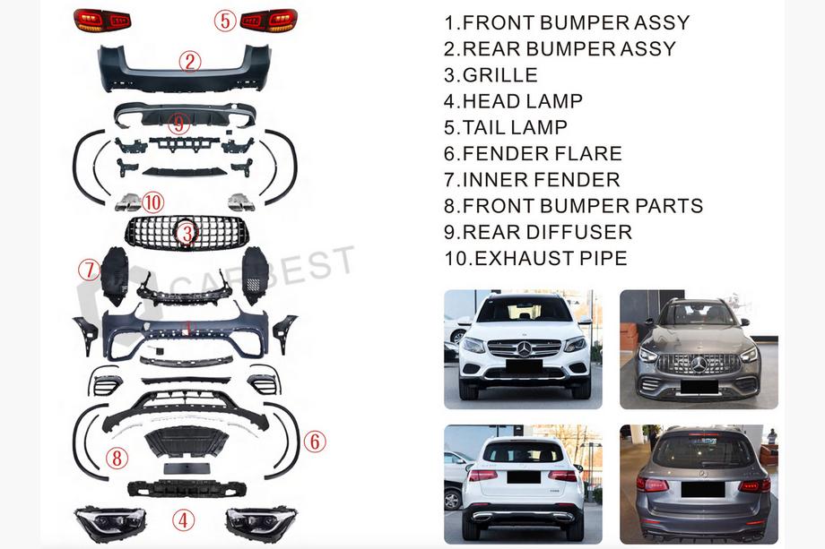 Mercedes GLC X253 2015–2022 Kompletní facelift kit na GLC63 2022 Fotografie 15