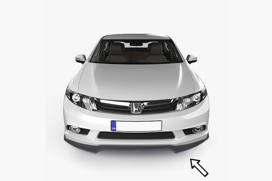 Honda Civic Sedan X 2016–2021 Přední lip spoiler ESA (černý) Image