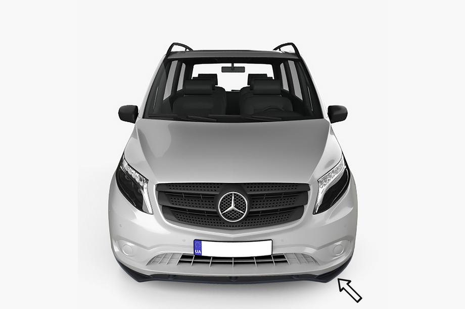 Mercedes Vito/V-class W447 2014– Přední lip spoiler ESA (černý) Image