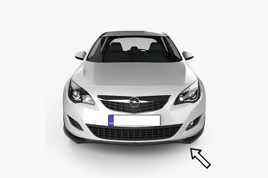 Opel Astra J 2009–2015 Přední lip spoiler ESA (černý) Image