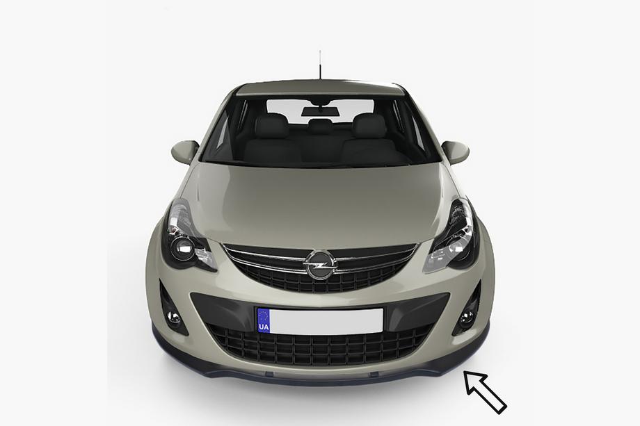 Opel Corsa D 2007–2014 Přední lip spoiler ESA (2010-2014, černý) Image