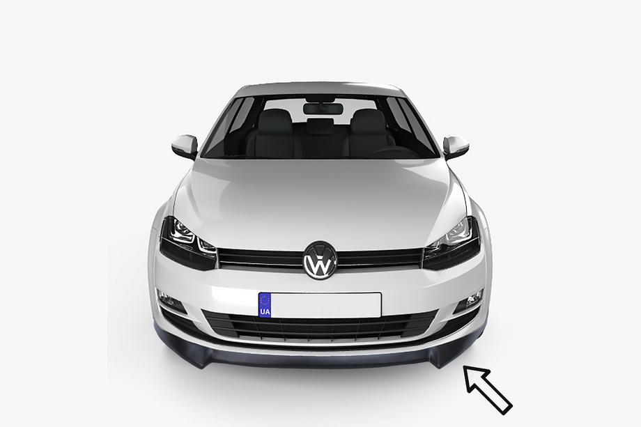 Volkswagen Golf 7/E-Golf 2012–2020 Přední lip spoiler ESA (černý) Image