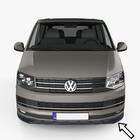 Volkswagen T6 2015–2024 Přední lip spoiler ESA (Transporter, černý) fotografie 1