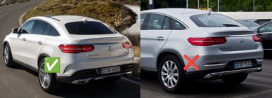 Mercedes GLE Coupé C292 2015–2019 Zadní difuzor s koncovkami Black (v designu GLE63) fotografie 2