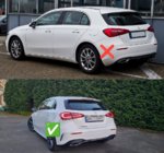 Mercedes A-class W177 2018– Zadní difuzor s koncovkami výfuku (design A45 HB) fotografie 3