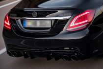 Mercedes C-Class W205 2014–2021 Zadní difuzor s koncovkami (design C43) fotografie 1