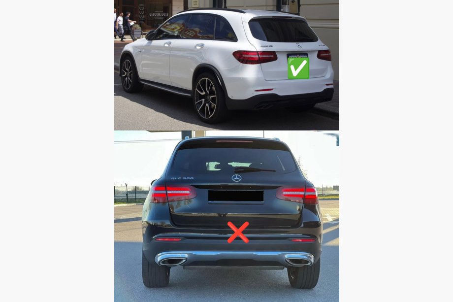 Mercedes GLC X253 2015–2022 Zadní difuzor s koncovkami (design AMG43) Fotografie 4
