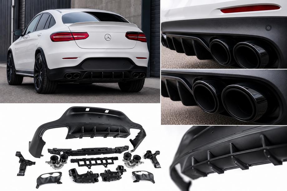 Mercedes GLC Coupé C253 2016–2023 Zadní difuzor s koncovkami výfuku (design AMG43) Image