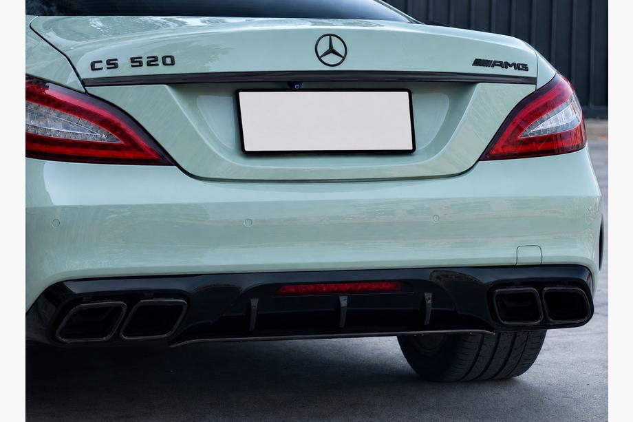 Mercedes CLS C218 2011–2018 Zadní difuzor s koncovkami výfuku Black (2015-2018, design GT63) Fotografie 3
