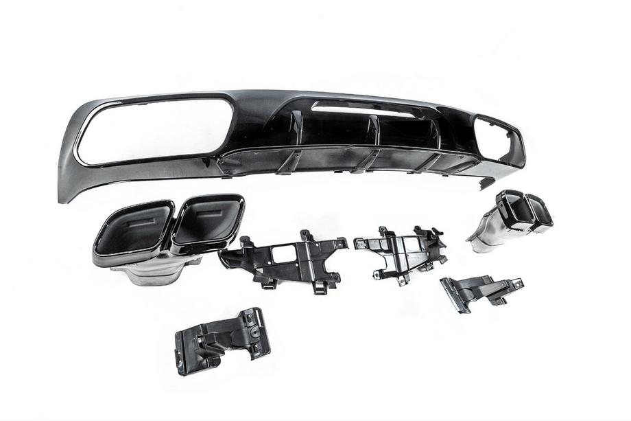 Mercedes CLS C218 2011–2018 Zadní difuzor s koncovkami výfuku Black (2015-2018, design GT63) Fotografie 7