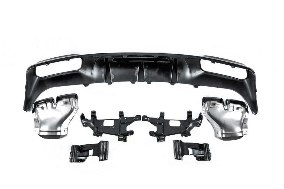 Mercedes CLS C218 2011–2018 Zadní difuzor s koncovkami výfuku Black (2015-2018, design GT63) Fotografie 8