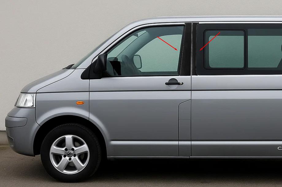 Volkswagen T5 Multivan 2003–2010 Chromové kryty dveřních sloupků EuroCap Image