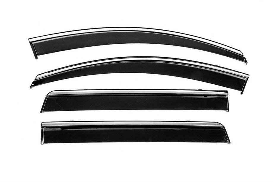 Mitsubishi L200 2015–2024 Okenní deflektory s chromovanou lištou Niken Luxury (4 ks) Image