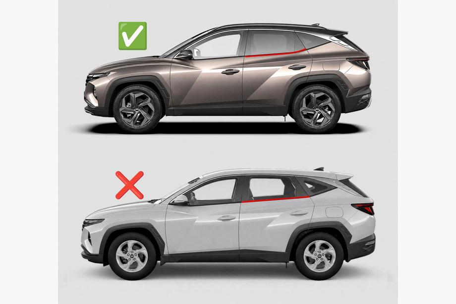 Hyundai Tucson NX4 2021– Vkládací deflektory oken Niken Luxury (4 ks) Fotografie 5