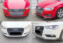 Audi A3 2012–2020 Přední lip spoiler DPT V-3 (Sedan/HB, lesklá černá) fotografie 1
