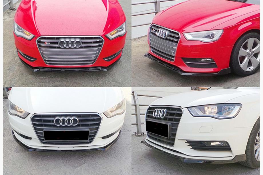Audi A3 2012–2020 Přední lip spoiler DPT V-3 (Sedan/HB, lesklá černá) Image