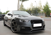 Audi A6 C7 2011–2017 Přední lip spoiler DPT V-2 (pro S-Line, 2011-2015) (černý lesk) fotografie 3