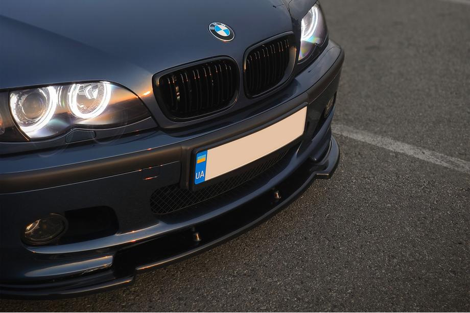 BMW řada 3 E46 1998–2006 Přední lip nástavec DPT V-1 (pro M Sport, černý lesk) Fotografie 4