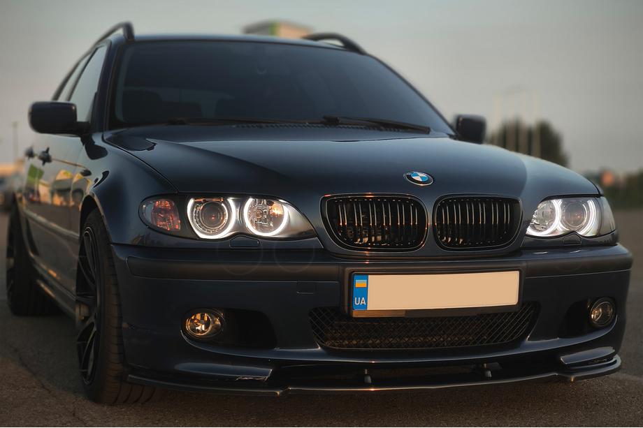 BMW řada 3 E46 1998–2006 Přední lip nástavec DPT V-1 (pro M Sport, černý lesk) Fotografie 5
