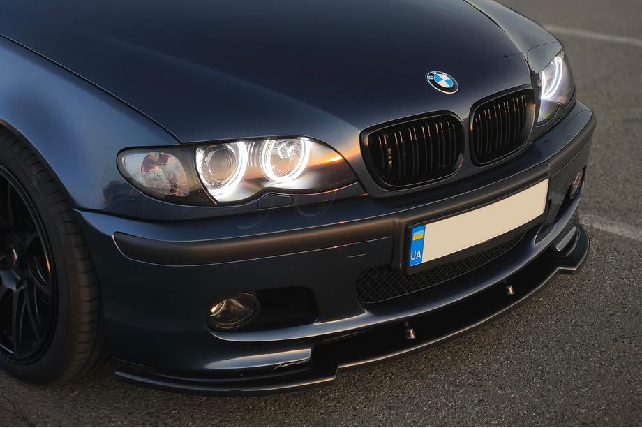 BMW řada 3 E46 1998–2006 Přední lip nástavec DPT V-1 (pro M Sport, černý lesk) Fotografie 1