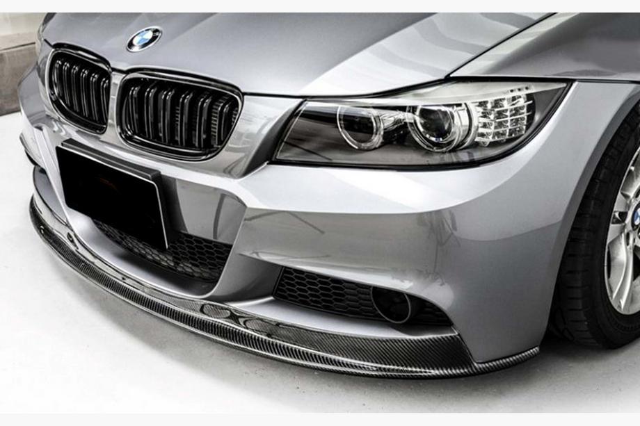 BMW řady 3 E90/E91 2005–2011 Přední lip spoiler DPT V-2 (pro E90 M-Sport 2008-2011, černý lesk) Fotografie 1