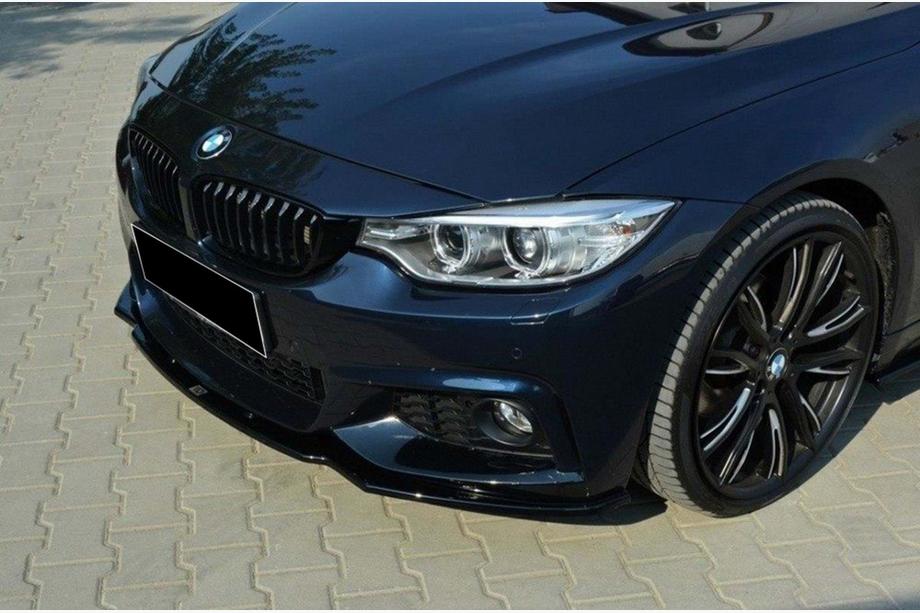BMW řada 4 F32/F33/F36 2012–2020 Přední lip spoiler DPT V-2 (pro M-Sport, černý lesk) Fotografie 1