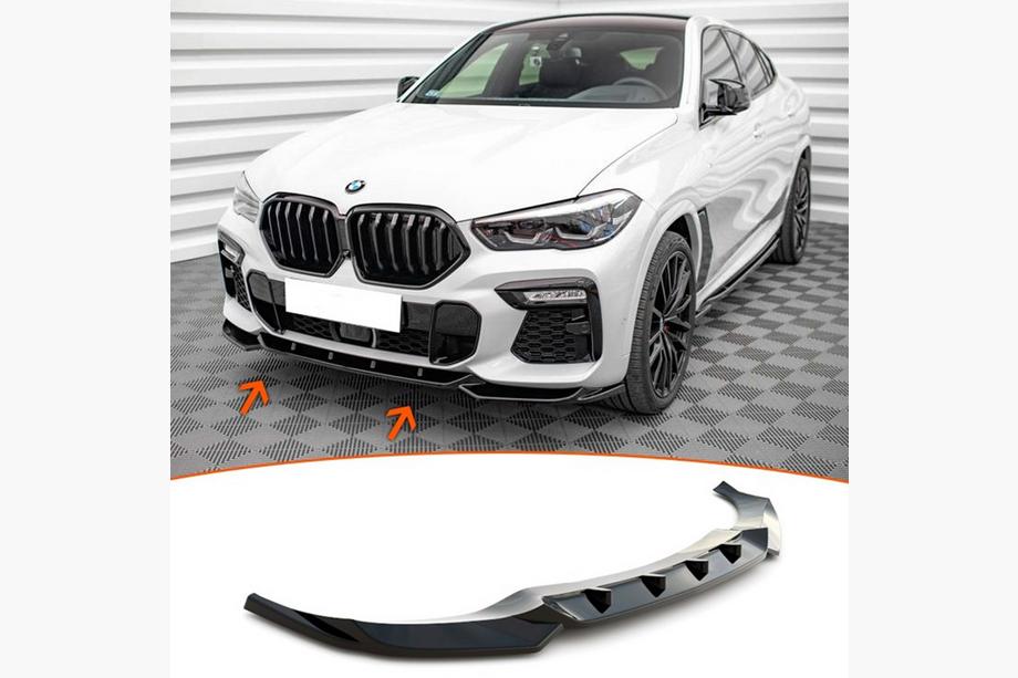 BMW X6 G06 2019–2027 Přední lip spoiler DPT V-1 (pro M, černý lesk) Fotografie 2