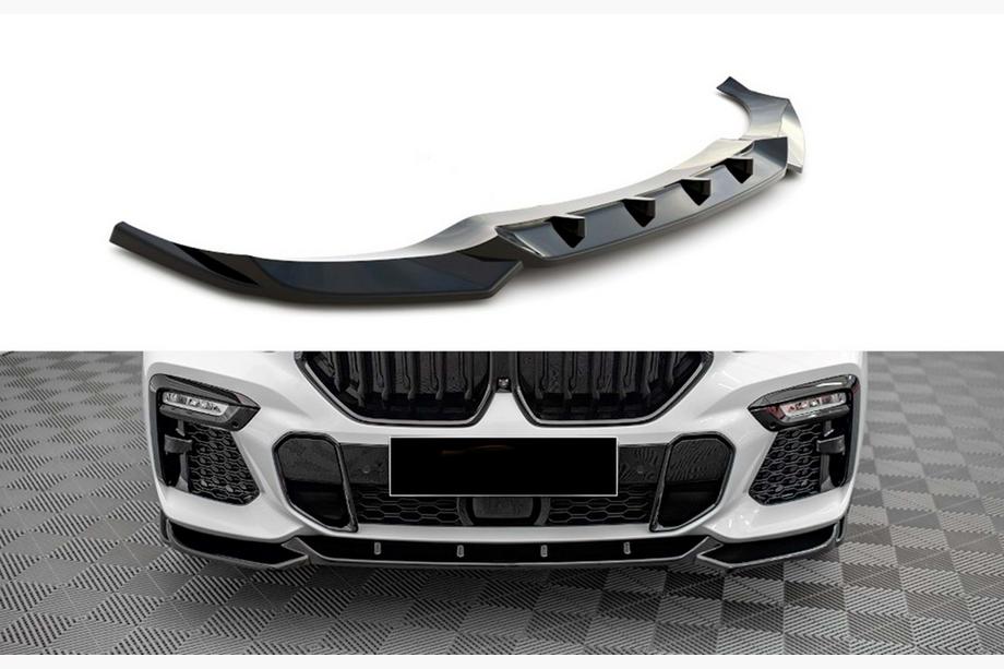 BMW X6 G06 2019–2027 Přední lip spoiler DPT V-1 (pro M, černý lesk) Fotografie 1