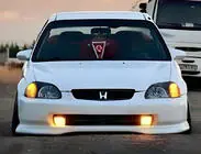 Honda Civic 1995–2001 Přední lip spoiler DPT V-1 (lesklá černá) fotografie 1