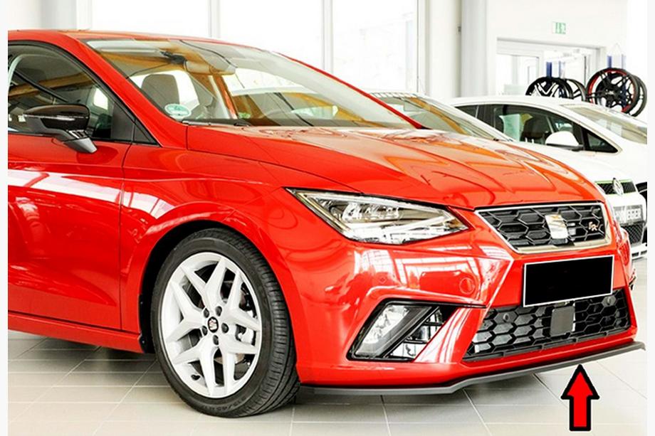 Seat Ibiza 2010–2017 Přední lip spoiler DPT V-4 (lesklá černá) Image