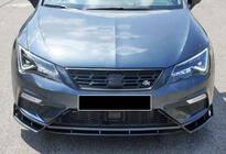 Seat Leon 2013–2020 Přední lip spoiler DPT V-3 (2017-2020, lesklá černá) fotografie 3