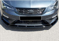 Seat Leon 2013–2020 Přední lip spoiler DPT V-3 (2017-2020, lesklá černá) fotografie 1