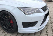 Seat Leon 2013–2020 Přední lip spoiler DPT V-5 (2017-2020, černý lesk) fotografie 3