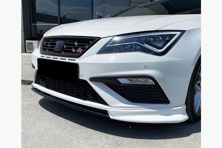 Seat Leon 2013–2020 Přední lip spoiler na nárazník DPT V-3 (2013-2016, lesklá černá) Image
