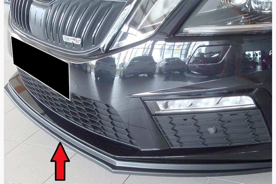 Skoda Octavia III A7 2013–2019 Přední lip spoiler DPT V-2 (2017-2019 RS, lesklá černá) Image