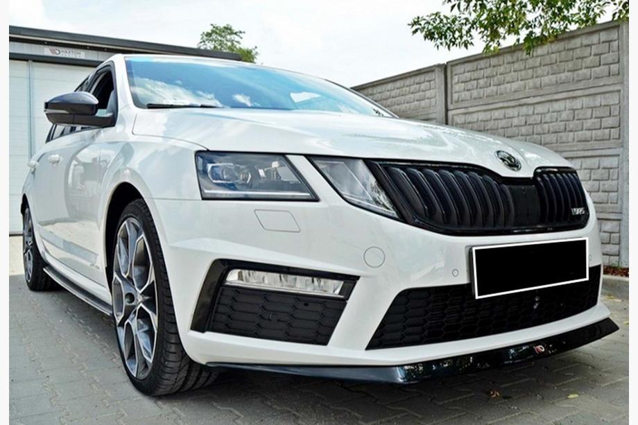 Skoda Octavia III A7 2013–2019 Přední lip nástavec DPT V-3 (2013-2017 RS, lesklá černá) Fotografie 5