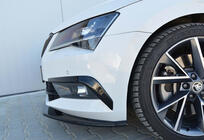 Skoda Superb 2015–2024 Přední lip nástavec na nárazník DPT V-4 (2015-2020, černý lesk) fotografie 3