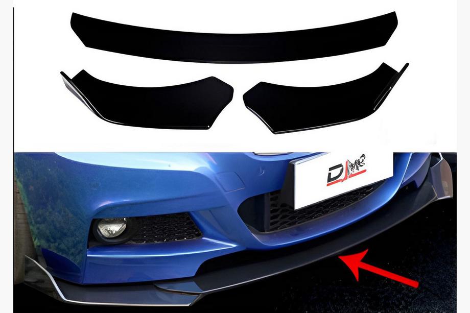 Univerzální přední lip spoiler DPT V-4 (ABS, černý lesk) Fotografie 1