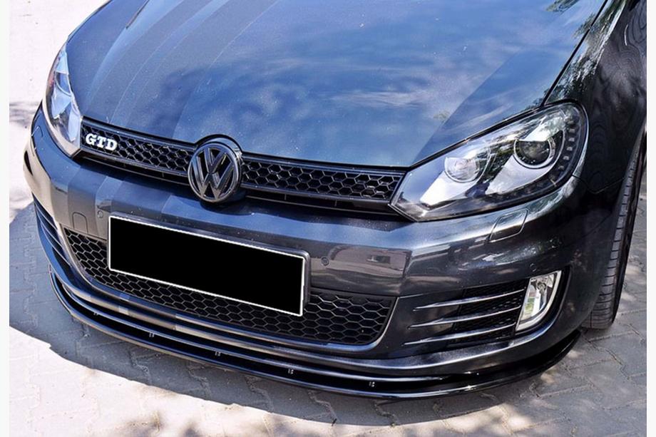 Volkswagen Golf 6 2008–2014 Přední lip spoiler DPT V-2 (pro GTI, černý lesk) Image