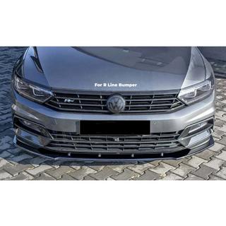 Přední lip spoiler nárazníku DPT V-1 (pro R-Line, 2015-2019 EU, černý lesk) fotografie 1
