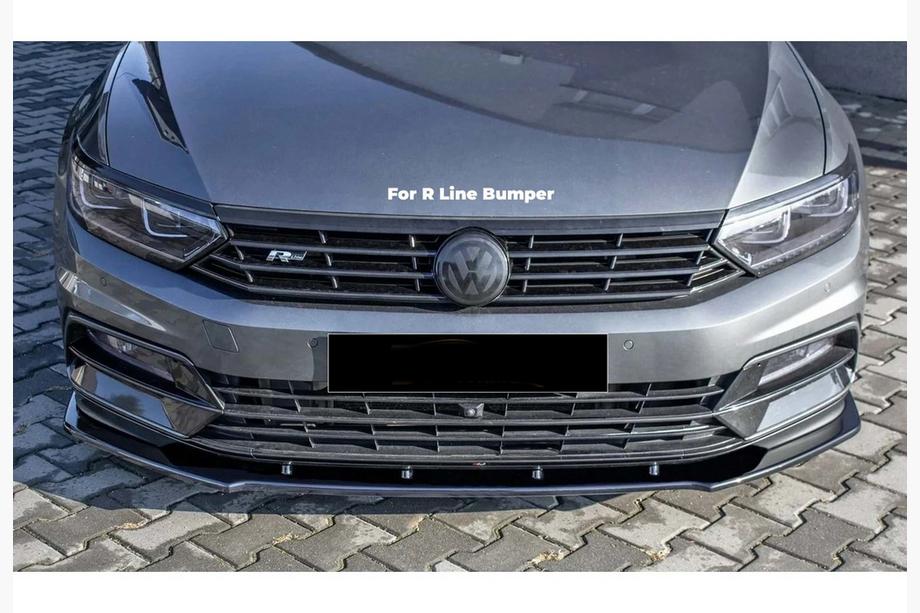 Volkswagen Passat B8 2015–2023 Přední lip spoiler nárazníku DPT V-1 (pro R-Line, 2015-2019 EU, černý lesk) Image