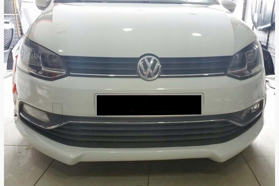 Volkswagen Polo 2010–2017 Přední lip spoiler DPT (2014-2017, černý lesk) Image