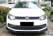 Volkswagen Polo 2010–2017 Přední lip spoiler DPT V-2 (lesklá černá) fotografie 3