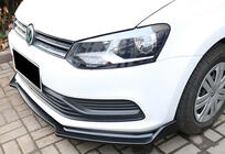 Volkswagen Polo 2010–2017 Přední lip spoiler DPT V-2 (lesklá černá) fotografie 1